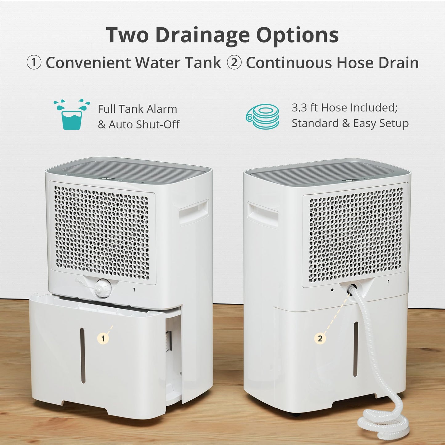 Kesnos 5,000 Sq. Ft. Most Efficient Energy Star 2025 Dehumidifier for Home, 80 Pints Dehumidifier with Drain Hose for Basement, Bedroom, Bathroom, Room, Featuring Front Display, 24H Timer Function