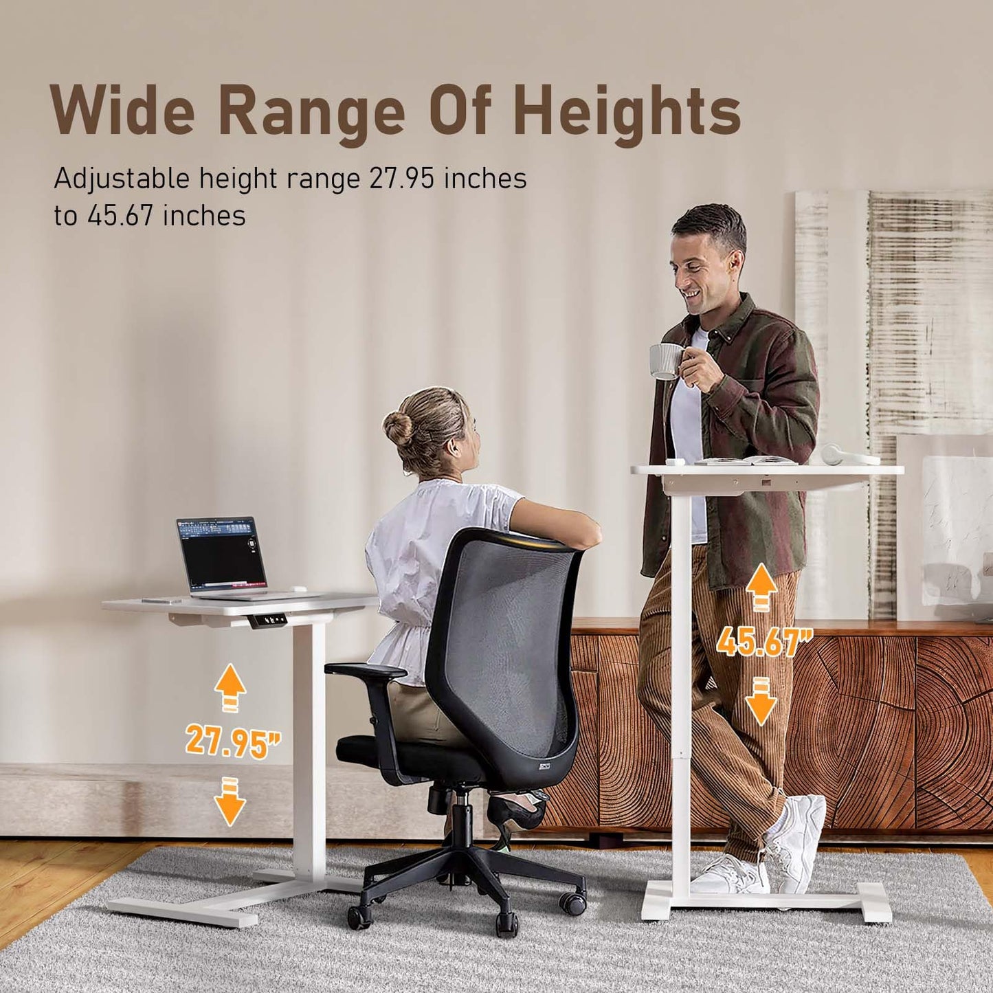 Ywin Electric Bedside Table, Overbed Table with Wheels, Adjustable Height Laptop Desk, Medical Table Over Bed Swivel 15.7" W x 23.6" L, for Home, Sofa, Bed, Medical, Eating Use