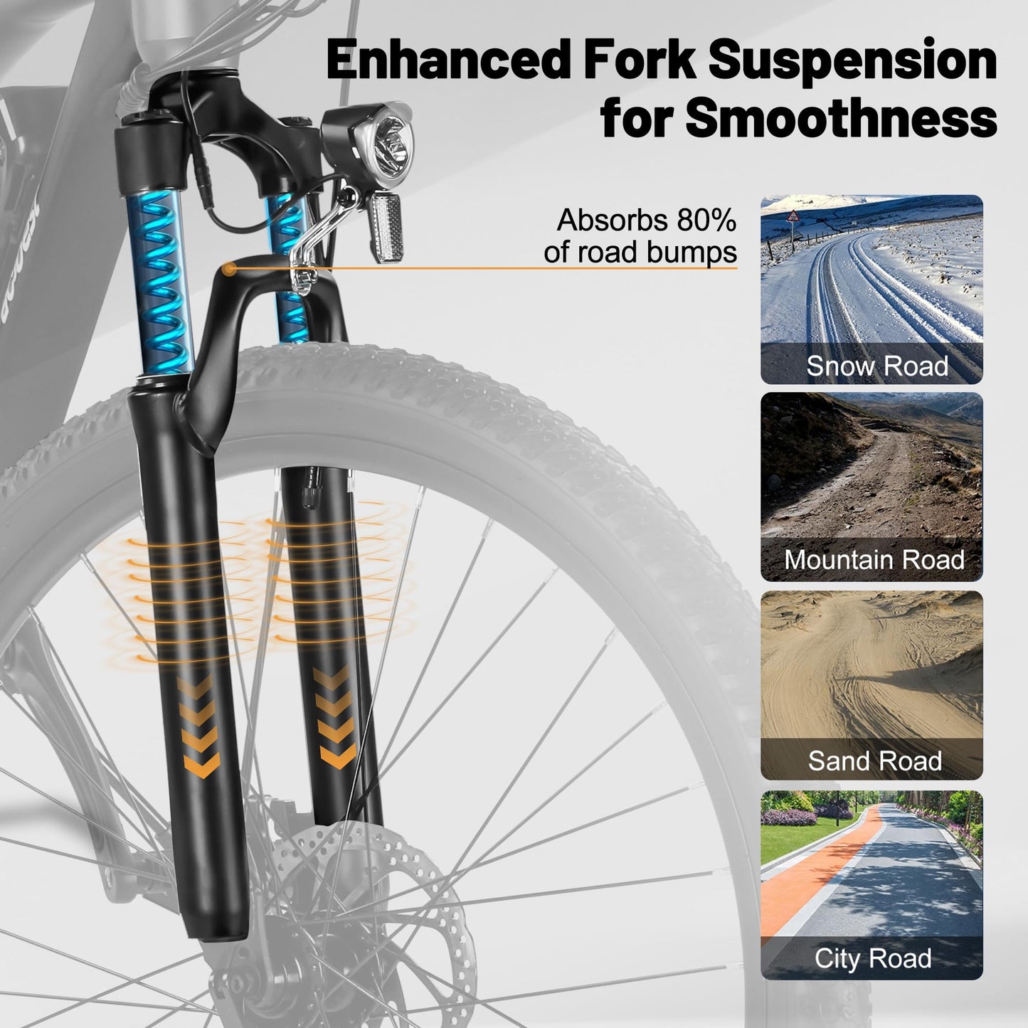 ACTBEST Race Electric Bike for Adults 21-Speed 26" Ebike,Peak 750W Brushless Motor, 22MPH, 468Wh 13AH Removable Battery, Up to 55 Miles, Commuting Mountain Electric Bicycle with Fork Suspension,26B
