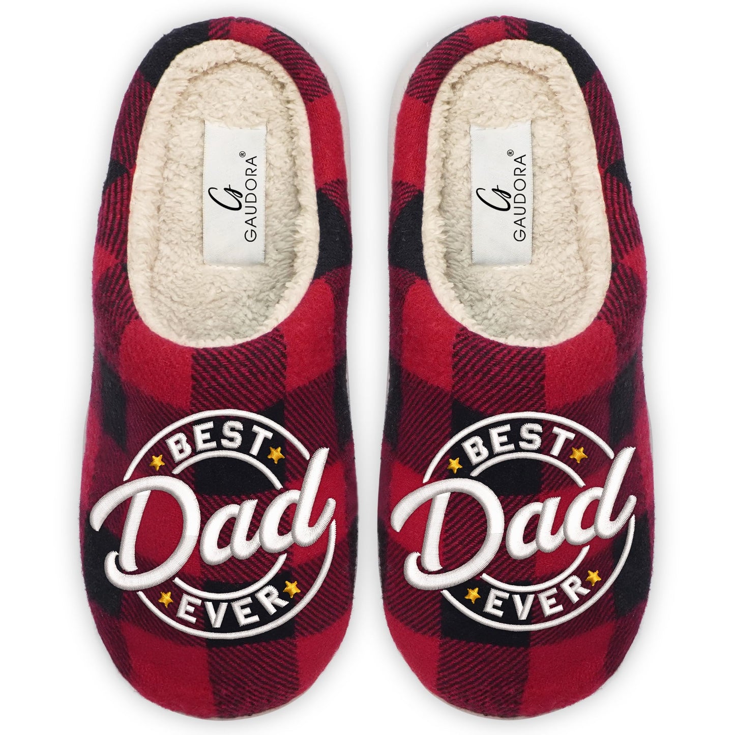 GAUDORA Dad Birthday Gift - Memory Foam House Slippers for Men Indoor and Outdoor Size 9-10 - Christmas Birthday Gifts for Dad Who Wants Nothing, Dad Gifts from Daughter Son, Mens Gift Ideas
