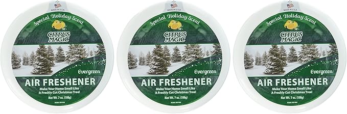 Citrus Magic Holiday Odor Absorbing Solid Air Freshener, Winter Wonder Green, 7-Ounce, Pack of 12