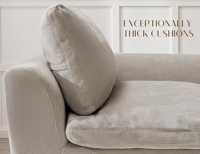 ohllob 78.9" Loveseat Sofa, Cloud Boneless Couches for Living Room, Modern Modular Sectional Sofa, Oversized, Light Grey