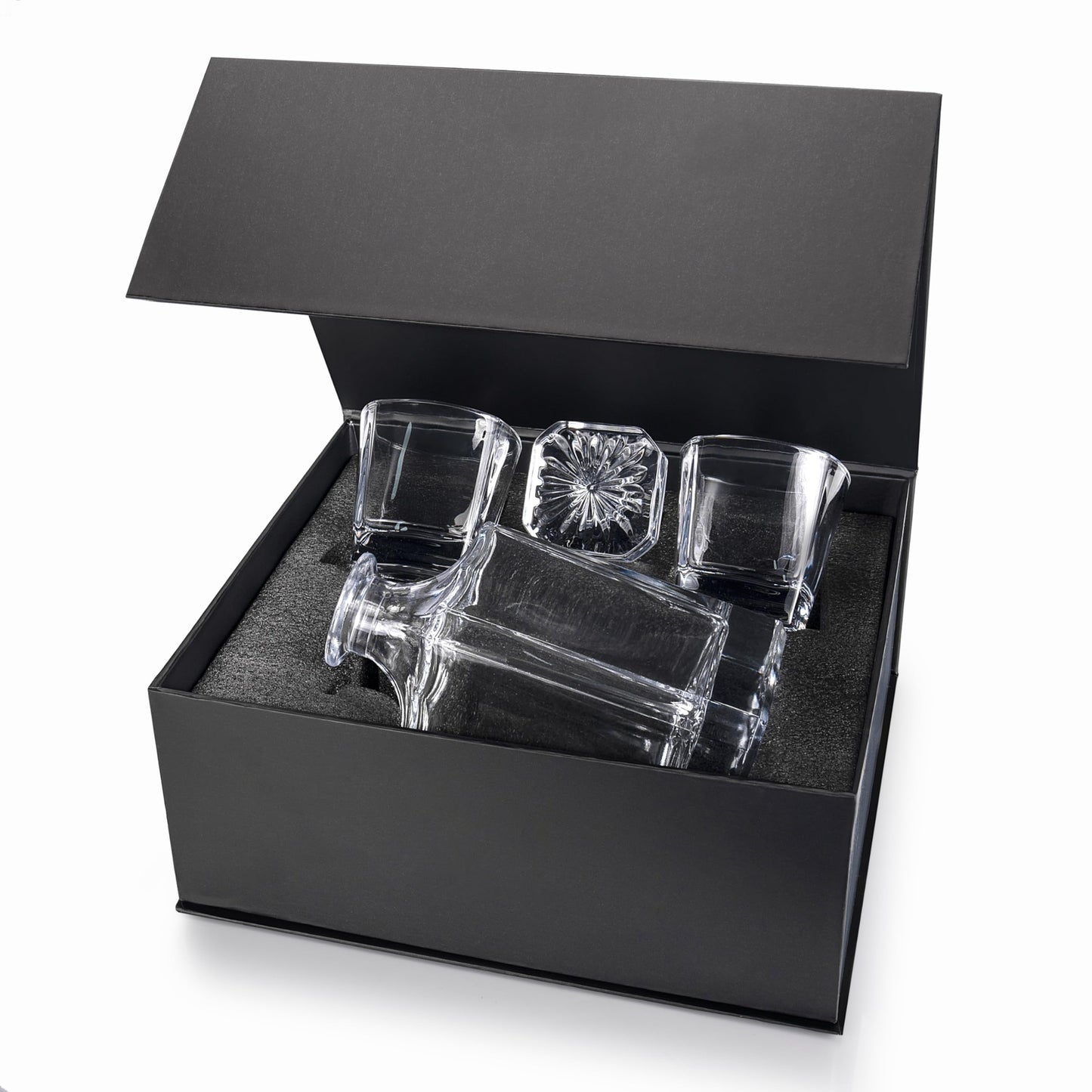 Personalized Whiskey Decanter Set - 5 Design Options - Custom Liquor 25 oz, 750ml Liquor Decanter w/Whiskey Glass Set Options, Birthday & Retirement Gifts for Men