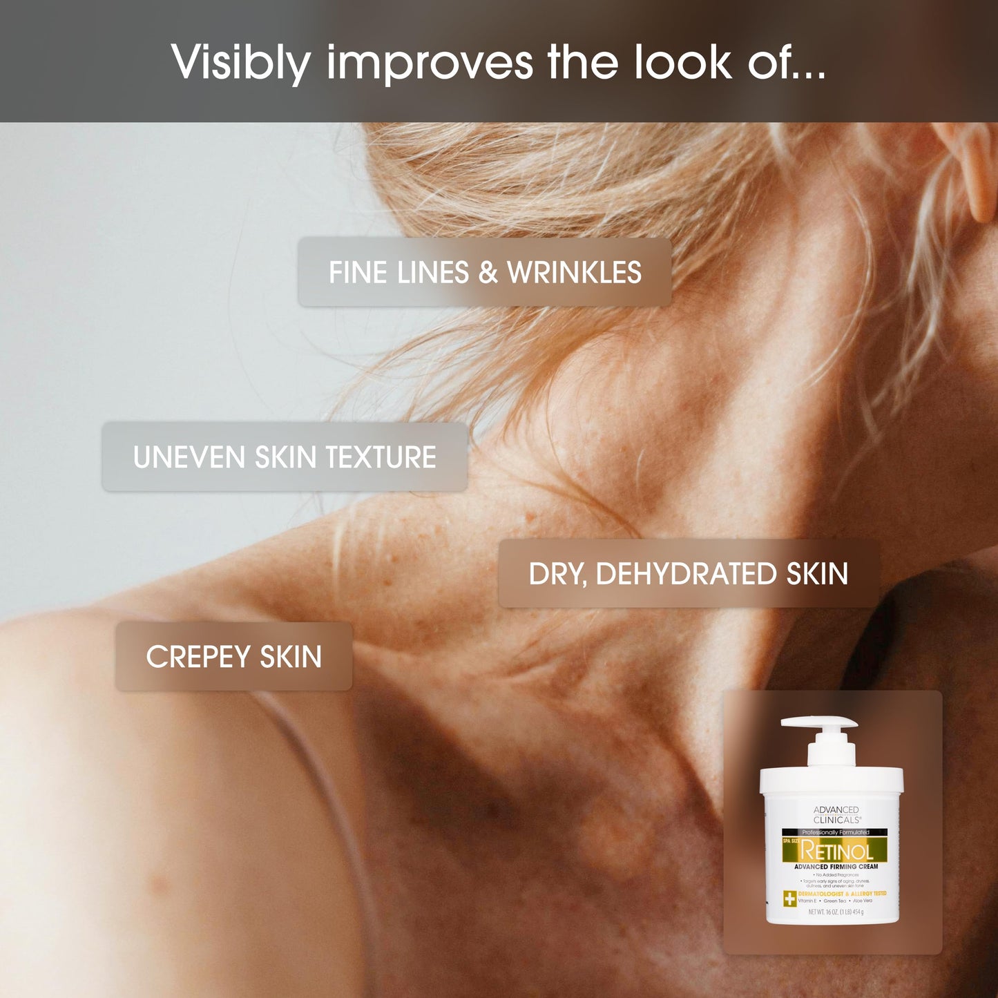 Advanced Clinicals Retinol Body Lotion & Face Moisturizer | Anti Aging Skin Care Retinol Body Cream For Women & Men Improves App