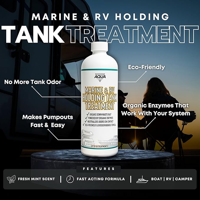 Marine & RV Holding Tank Treatment – Breaks Down Waste Fast, Neutralizes Odors, Powered by Organic Enzymes – Eco-Friendly & Biodegradable Formula, 32 oz (up to 16 Treatments) – Made in USA