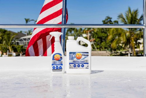 303 Boat Care Kit - Marine Aerospace Protectant (1 Gallon) - Clear Vinyl Protective Cleaner (32 Oz)