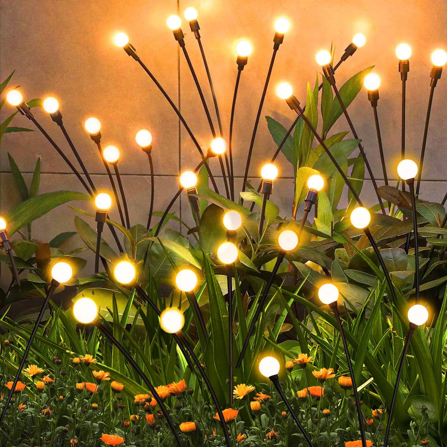 ZFNN Solar Garden Lights Outdoor, 10 Pack 60 LED Solar Firefly Lights, Swaying Waterproof Garden Decor for Yard Patio Pathway Lawn Gardening Gifts