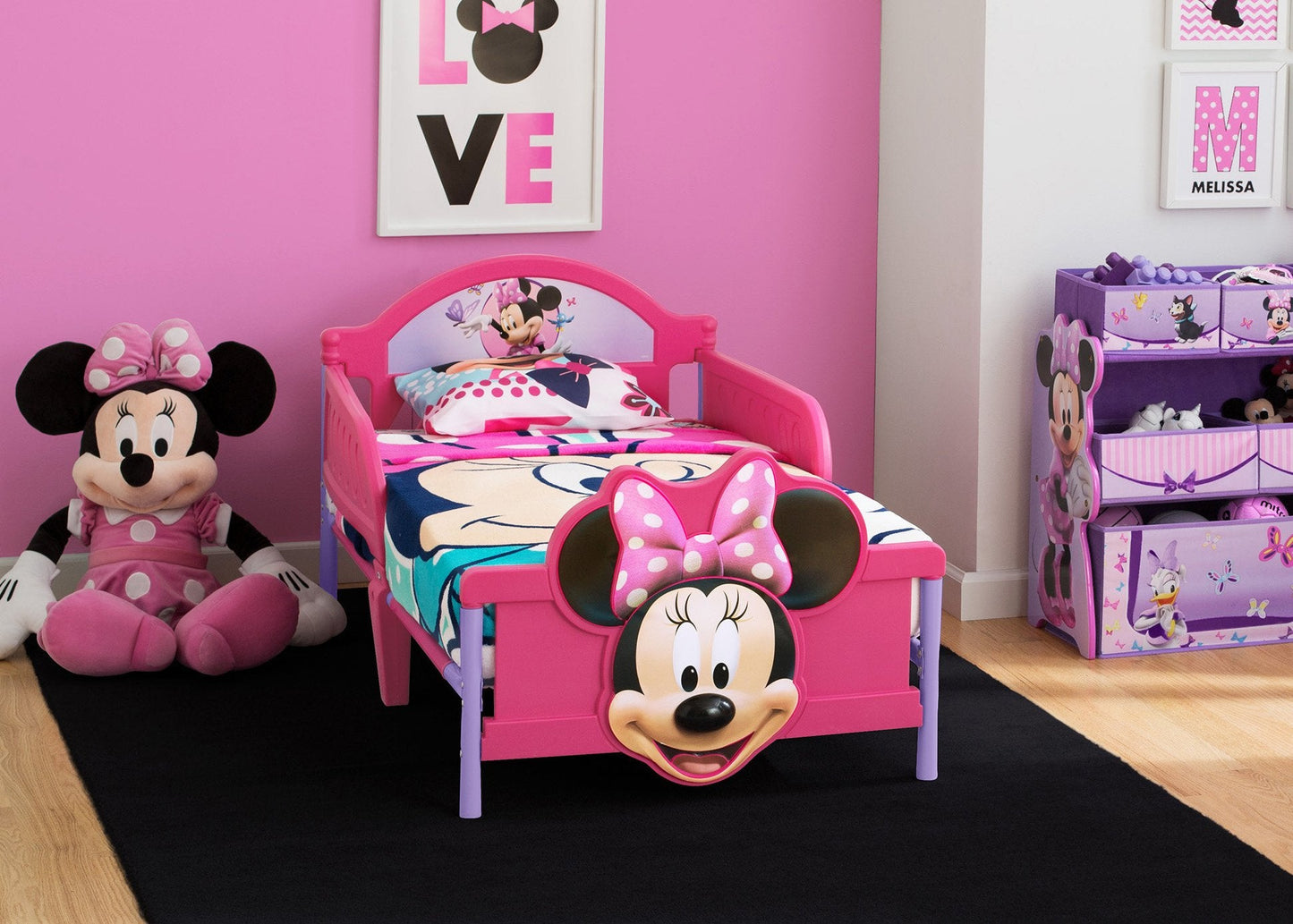 Delta Children 3D-Footboard Toddler Bed, Disney Minnie Mouse