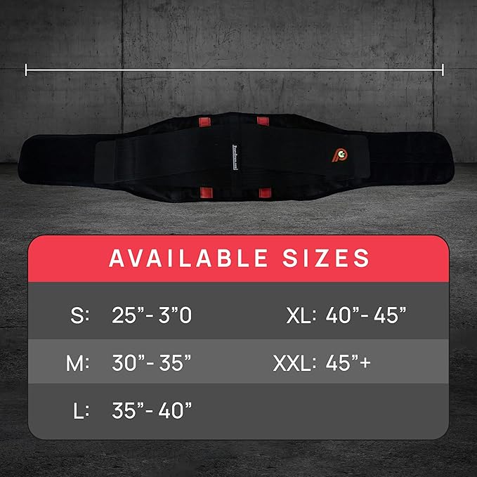 PRIMEKINETIX Pcore Dynamic Lower Back Support Belt - Adjustable Lumbar Brace for Pain Relief with Heat & Ice Therapy - Posture Corrector for Men Women - Breathable Core Support Belt, Size 2XL