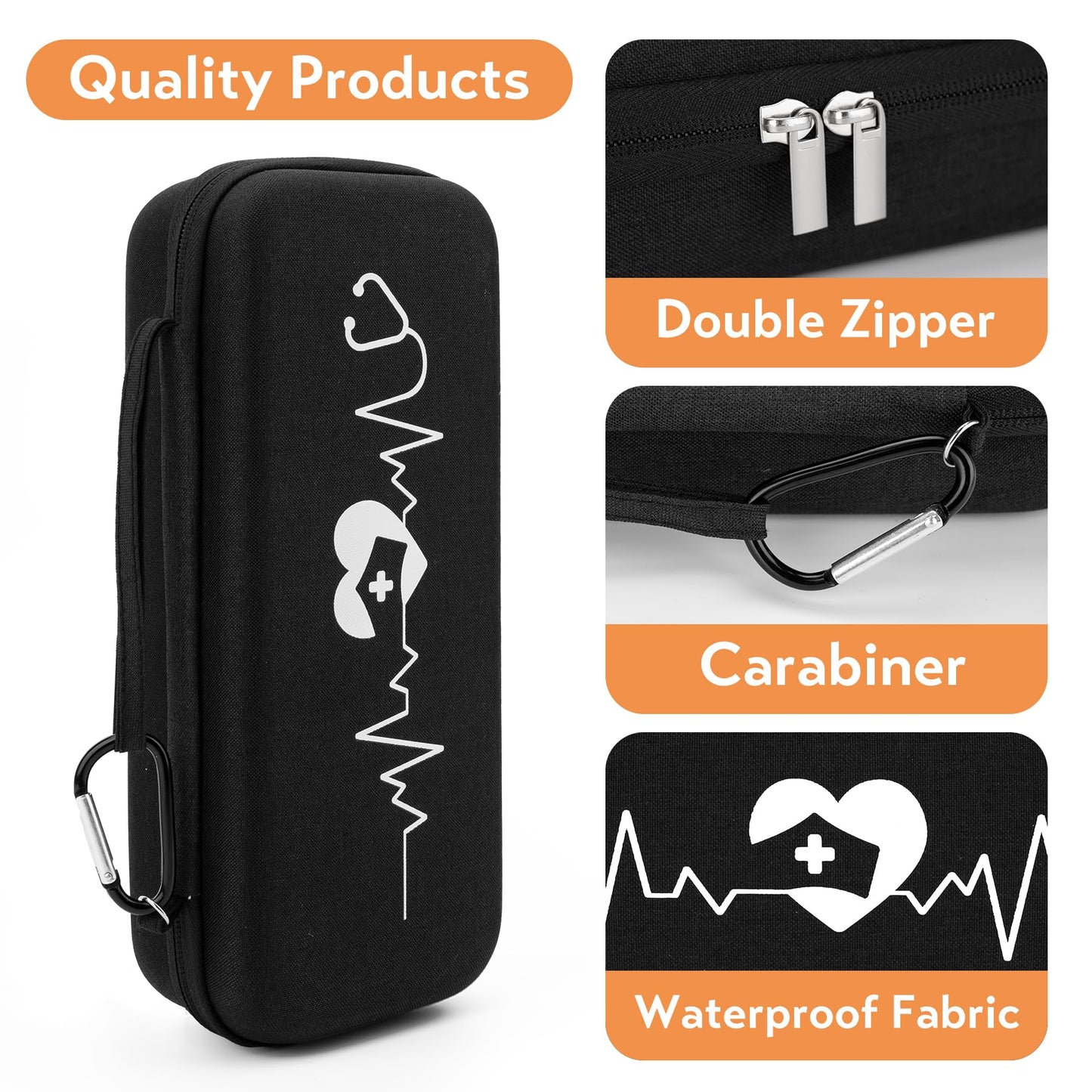 SMYV Stethoscope Case for 3M Littmann Classic III, Cardiology IV, Lightweight II S.E, MDF Acoustica Deluxe Stethoscope, Hard Storage Case for Stethoscope Accessories, Nursing School Essentials