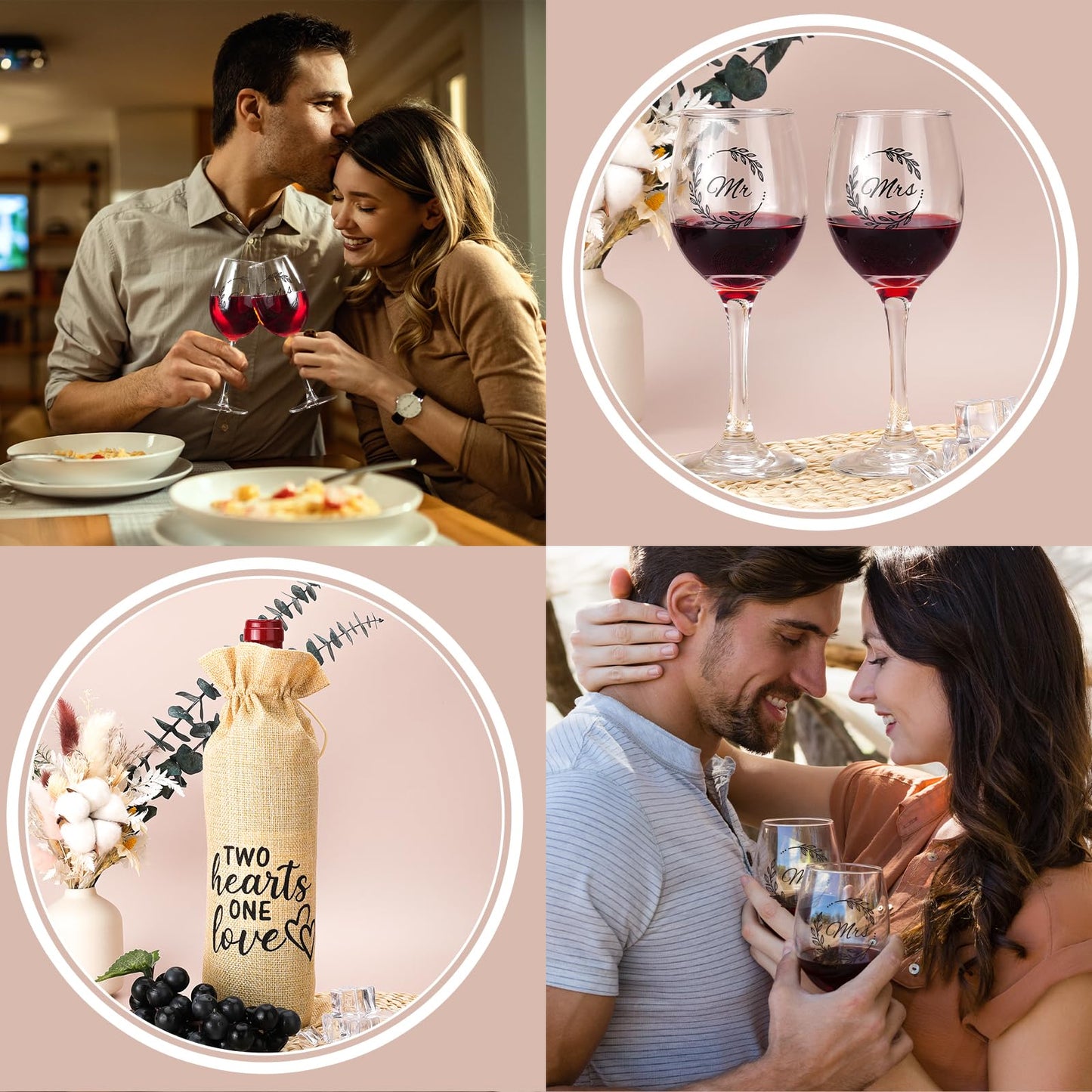 pengtai Wedding Gifts for Couples 2025,Bride Gifts,Newlywed Mr and Mrs Present,Bamboo Serving Board Candle Basket for Husband Wife