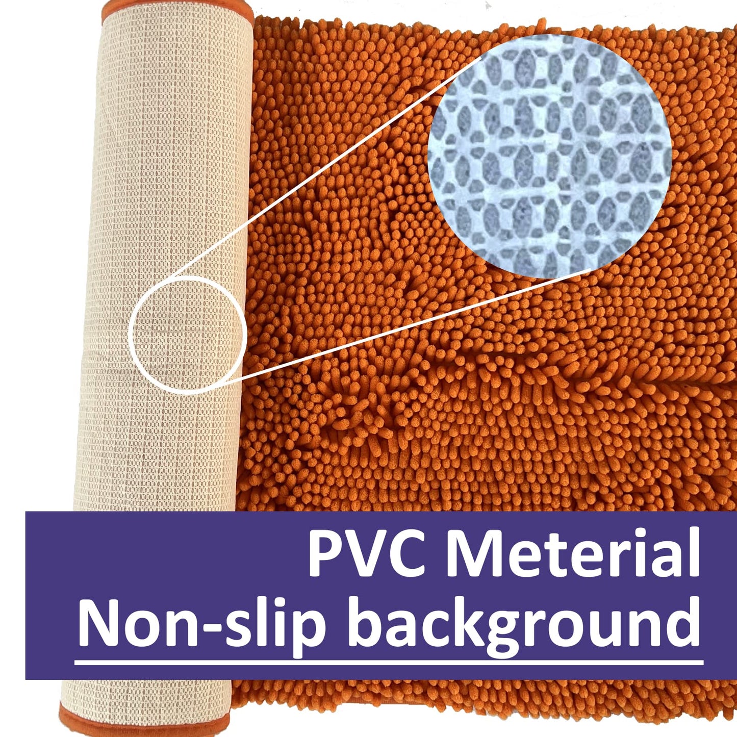 Orange Bathroom Rugs 2 Pieces Bright Orange Bath Rugs Fall Shower Rugs with Small Rug Contour Toilet Mat Absorbent Chenille Plush Bath Mats Non Slip Bath Rugs Bathroom Floor Mats Bath Mat Set