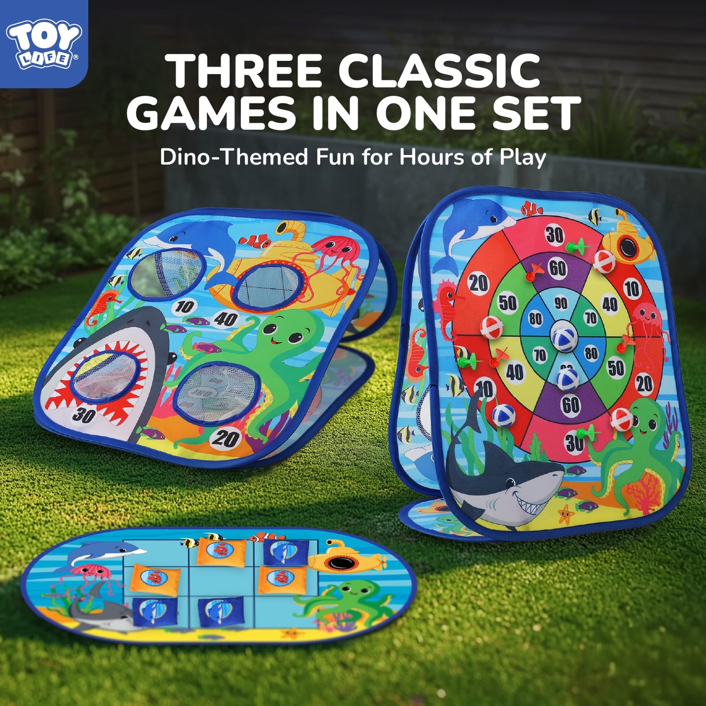 TOY Life Toddler Outdoor Toys for Kids Ages 4-8, Bean Bag Toss, Outside Yard Games for Kids Cornhole, Indoor Lawn Backyard Games Birthday Family Party Toddler Game, Gift for Boys 3 4 5 6 7