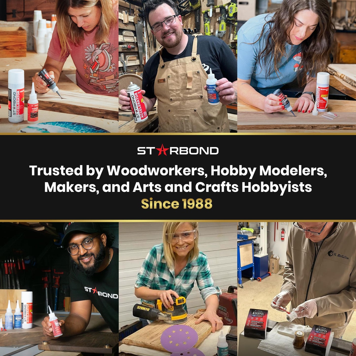 STARBOND Light Brown Medium CA Glue Pro Kit (2 oz) – Premium Cyanoacrylate Super Glue Knot Filler – for Woodworking, Woodturning, Carpentry, Furniture Repair, Crack Filling, Guitar Repair, Hobby