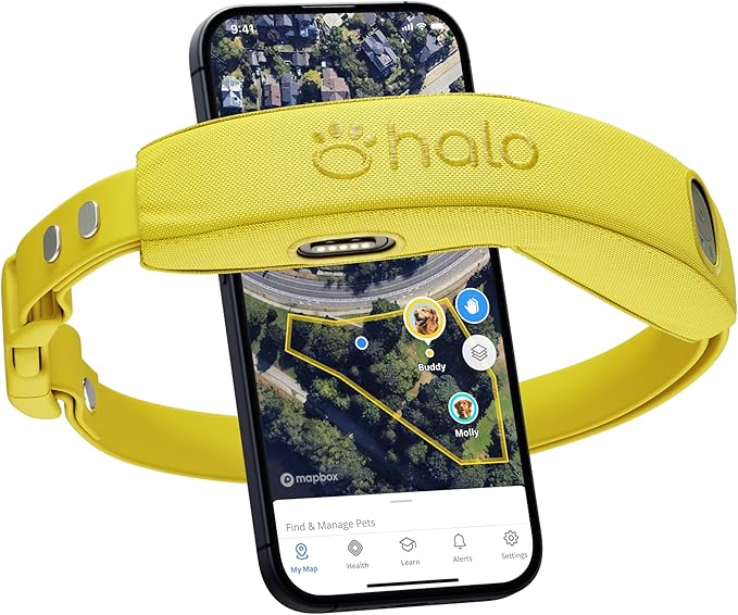 Halo Collar 4, GPS Wireless Dog Fence & Dog Training Collar with GPS Tracker, Subscription Required, Waterproof, Sunburst,...