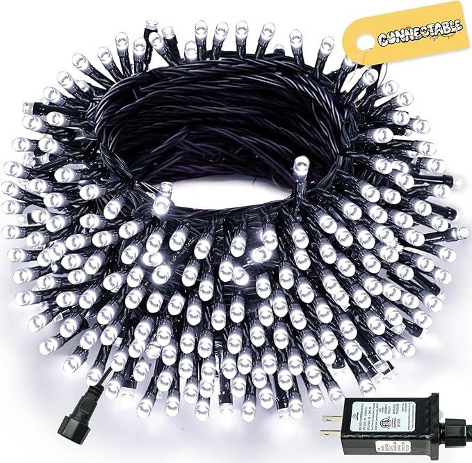 Connectable 240LED 88Ft 13Modes Christmas Lights Outdoor Indoor | Extendable Green Wire Christmas String Lights with Timer...