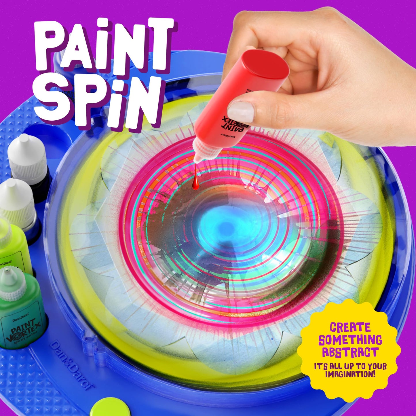 Dan&Darci Paint Spin Art Machine Kit for Kids - Arts & Crafts for Boys & Girls Ages - Art Craft Set Gifts for 6-9 Year Old Boy, Girl - Painting Spinner Toys - Birthday Gift Ideas for Ages 6-12 Years
