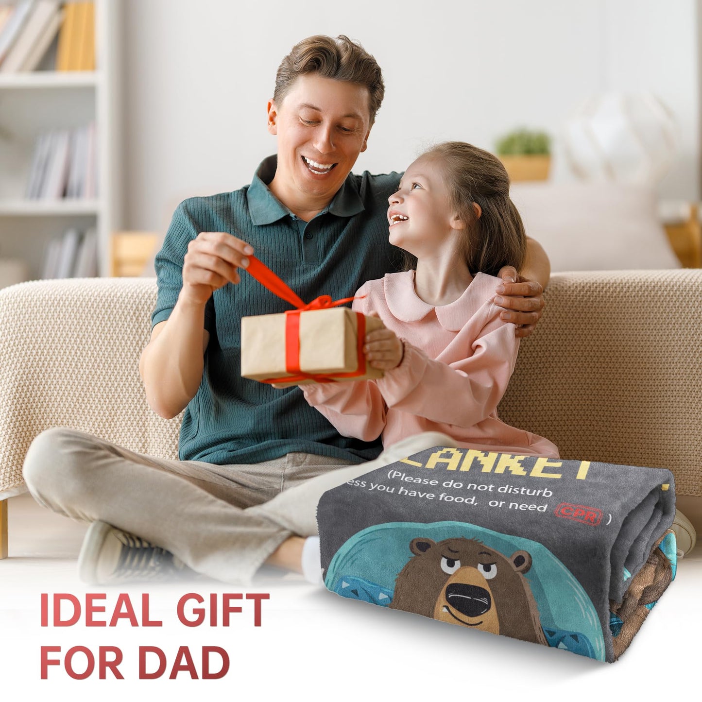 SteadStyle Dad Gifts, Dad Birthday Gift, Blanket Gifts for Daddy from Daughter or Son, Present for Father's Day, Thanksgiving, Fluffy Blanket for Father, 50 x 60 in