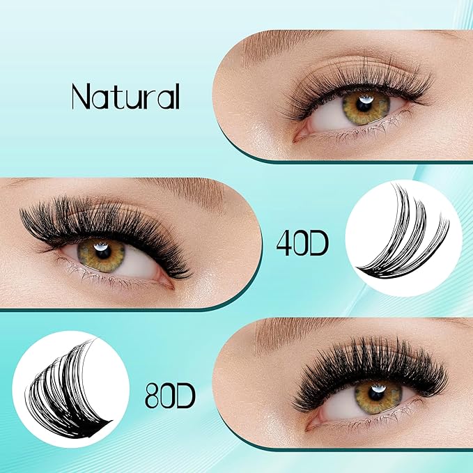 GEMERRY Lash Extension Kit DIY 280pcs Lash Clusters Kit Eyelash Extension Kit D Curl Individual Lashes Kit with Lash Bond and Seal Lash Tweezers for Self Use（30P+40P-10-18mm)