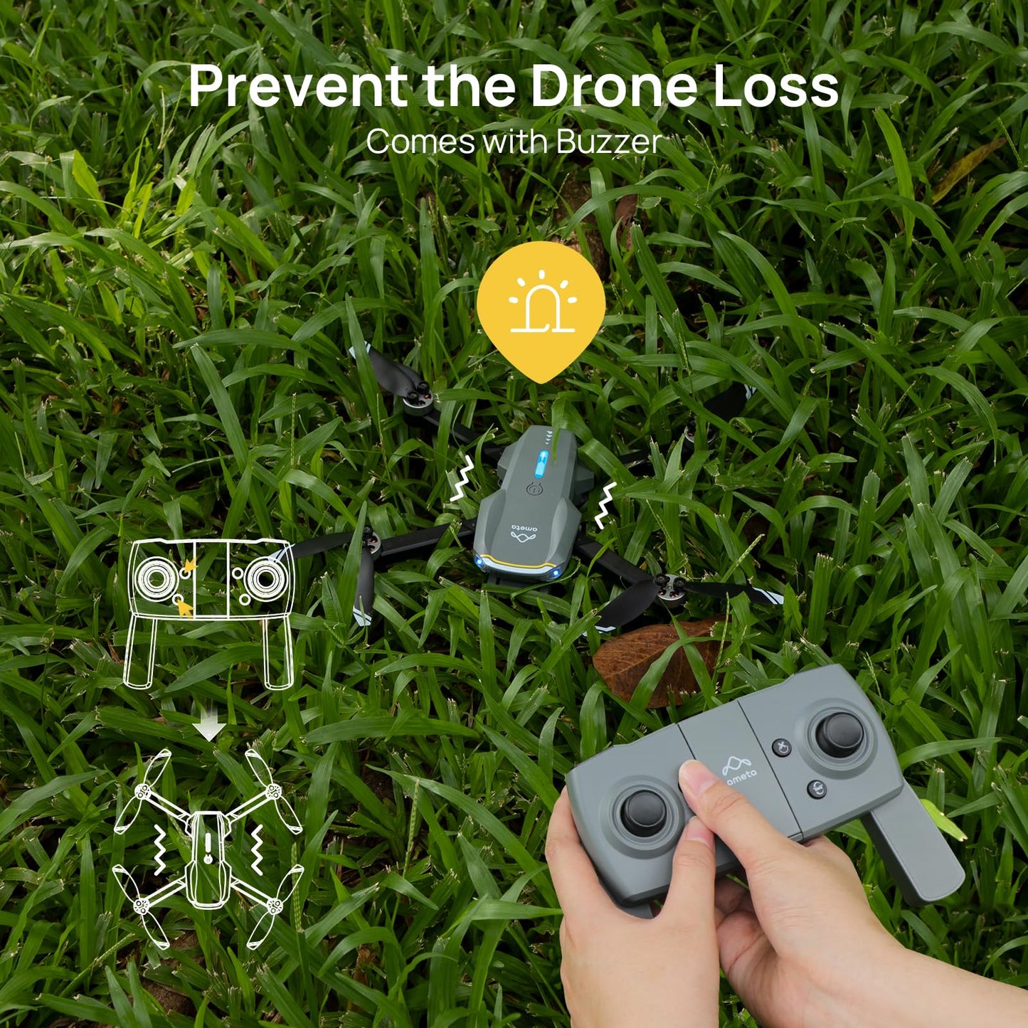 Ameta Drones with Camera for Adults 4k UHD, S20 Lite Brushless Motor FPV Foldable RC Drones for Adults Kids Beginners with 54 Mins Long Flight, Altitude Hold, Headless Mode, Circle Fly, 360° Flips