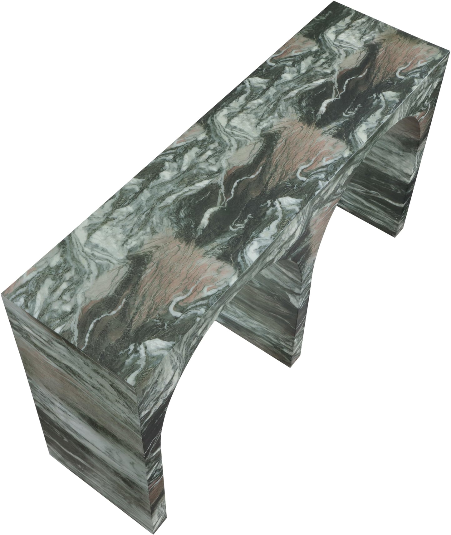 Meridian Furniture Faenza Green Marble Finish Console Table
