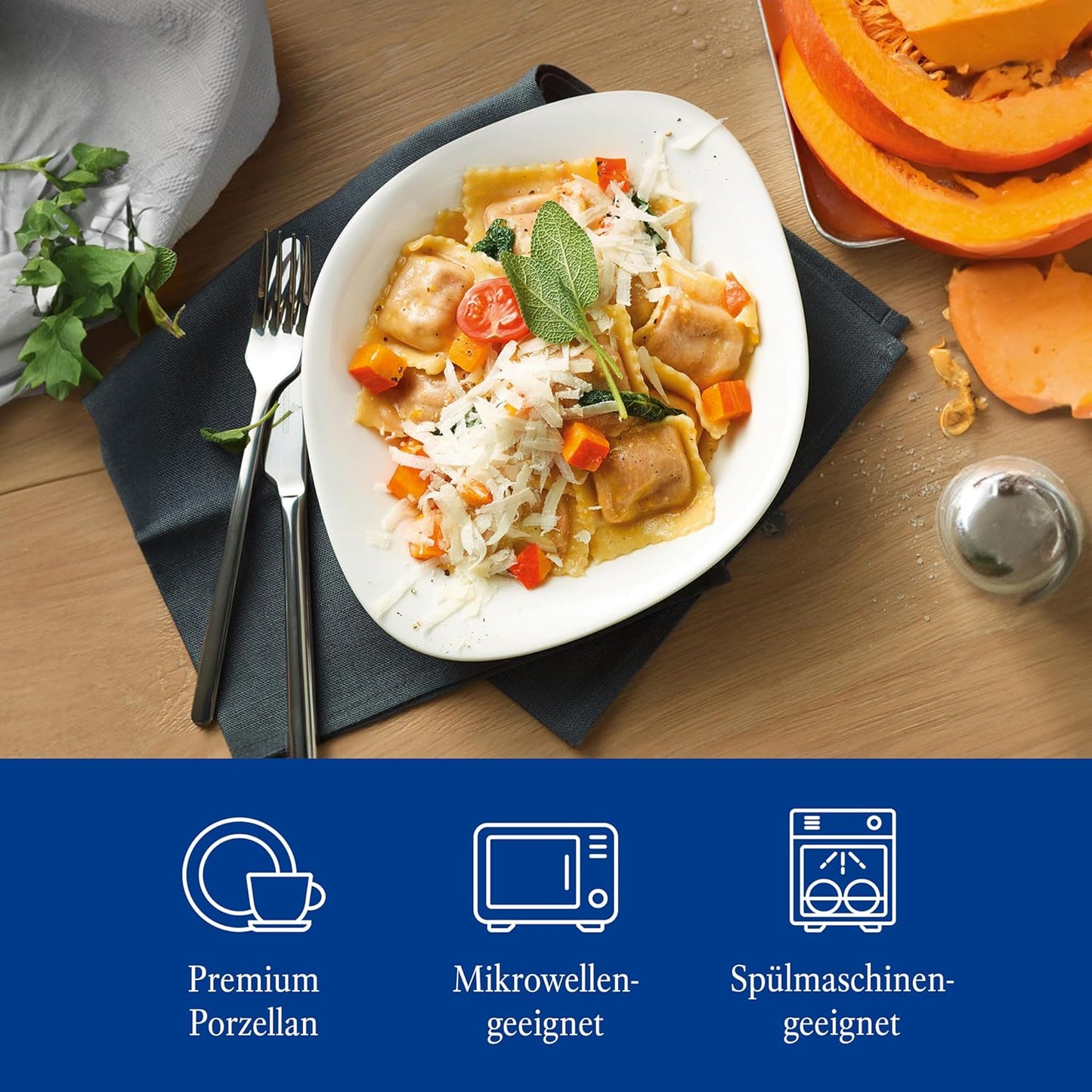 Villeroy & Boch Vapiano Pasta Bowl Set of 2, Premium Porcelain, Made in Germany, White