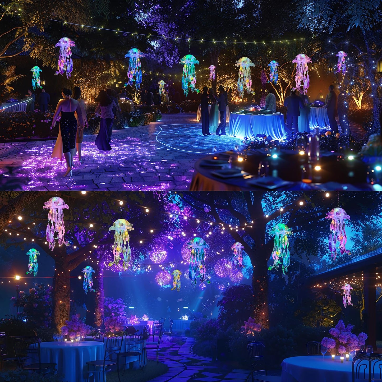 Jellyfish Decorations -10 Pcs Jellyfish Lanterns, Hanging Jelly Fish Decorations, for Mermaid Theme Party Under The Sea Party Decorations & Ocean Themed Party Decorations Supplies Birthday Gifts