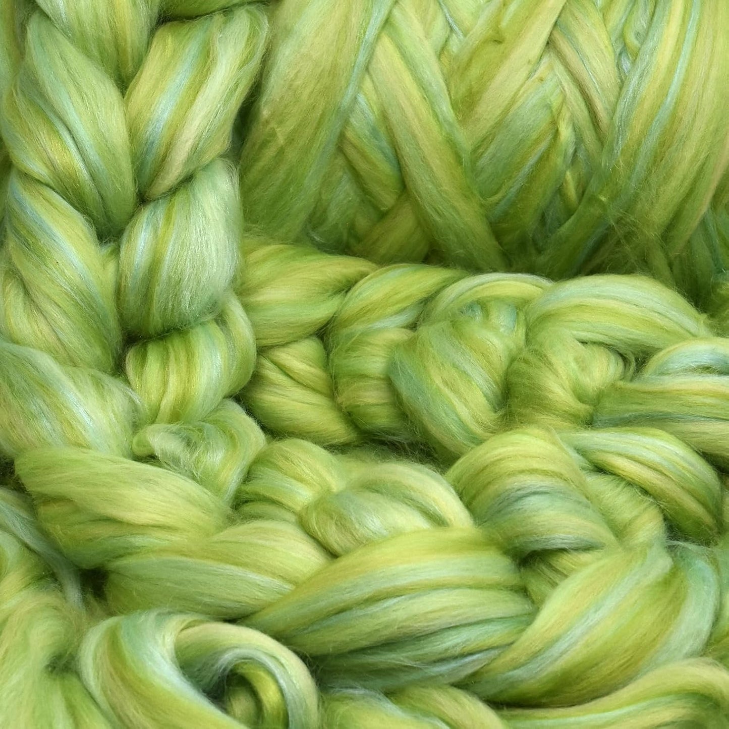 Merino Silk Luxe Tonal Designer Blend. Superfine Merino, Mulberry Silk, Tussah Silk. Top Roving for Spinning or Felting. Enchanted Forest 4oz