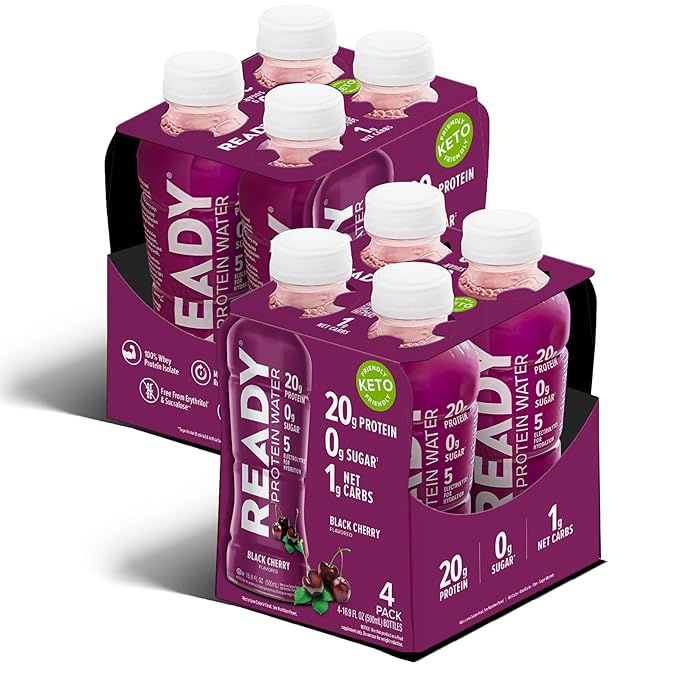 Ready® Clear Protein Water - 20g Whey Protein Isolate, Zero Sugar, Low-Calorie Sports Drink for Hydration & Recovery - Ele...