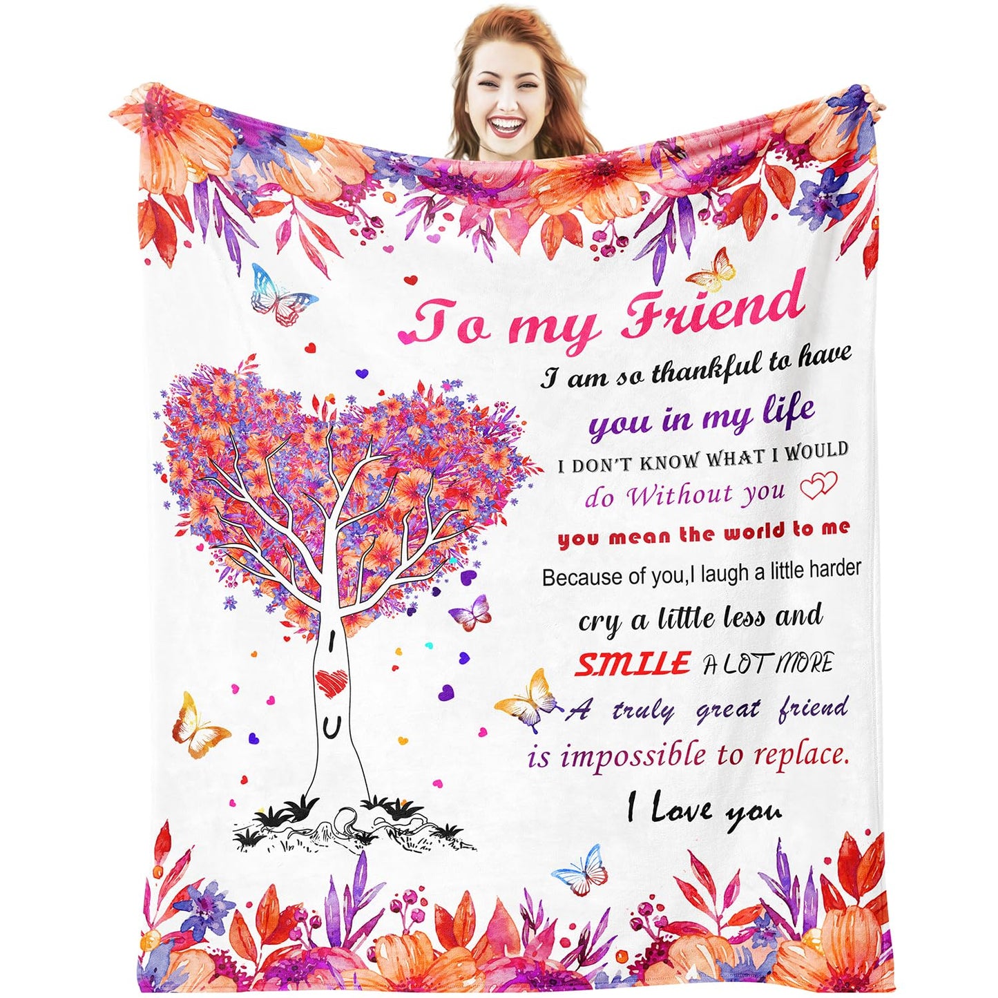 Ujifuis Best Friend Birthday Gifts for Women,Friendship Gifts for Women,Gifts for Best Friend Woman Friends Blankets 60"x50"