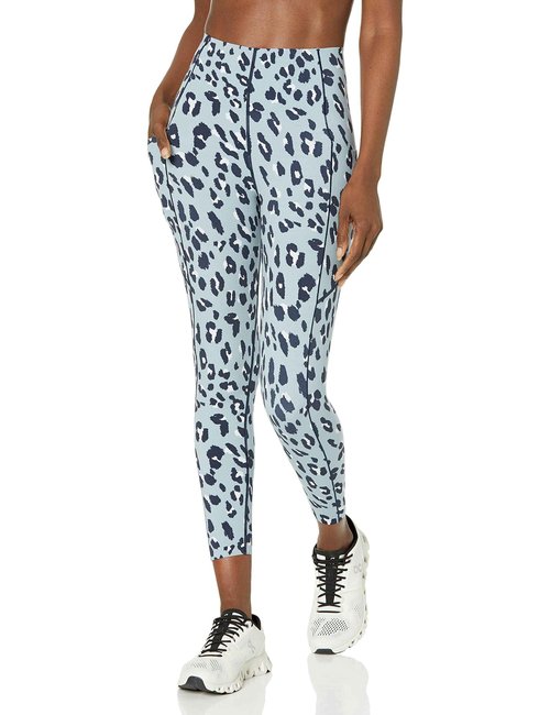 Sweaty Betty Women's Power High Waist 7/8 Ultra Sculpt Workout Legging, Blue Cheetah Print, X-Small
