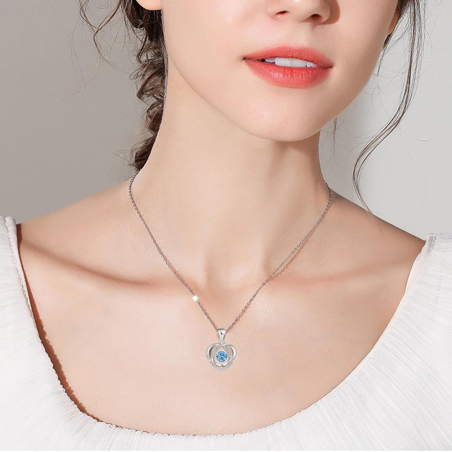 Wife Necklace From Husband To My Wife Necklace Soulmate Necklace For Women Future Wife Jewelry Birthday Gifts For Girlfriend Message Card and LED Box (Heart 03B-Wife Wooden LED Box, 925 Sterling Silver)