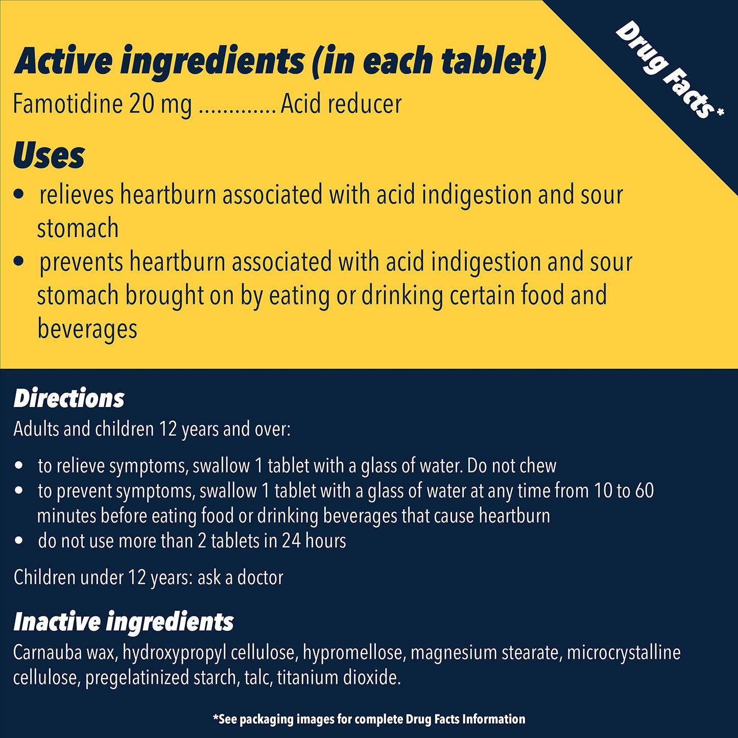Pepcid AC Maximum Strength Heartburn Relief Tablets, 20mg Famotidine Acid Reducer, Fast-Acting OTC Medicine Prevents & Relieves Heartburn Due to Acid Indigestion, 8-Count Travel Pack & 50-Count Bottle