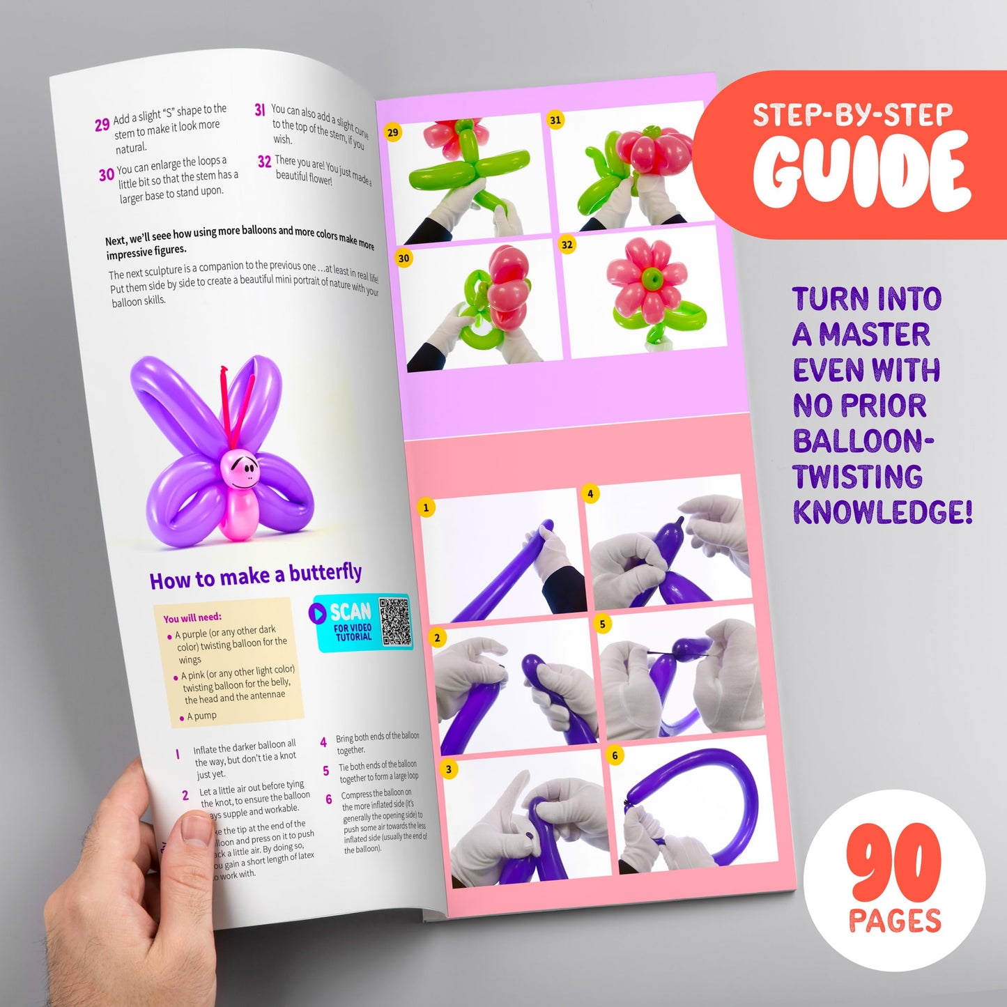 Balloon Animal Twisting Kit with Pump for Kids - Boy & Girl Gift - Birthday Gifts for Girls and Boys - Arts and Crafts for Kid Ages 8-12 - 6 7 8 9 10 11 12 Year Old - Animals Balloons