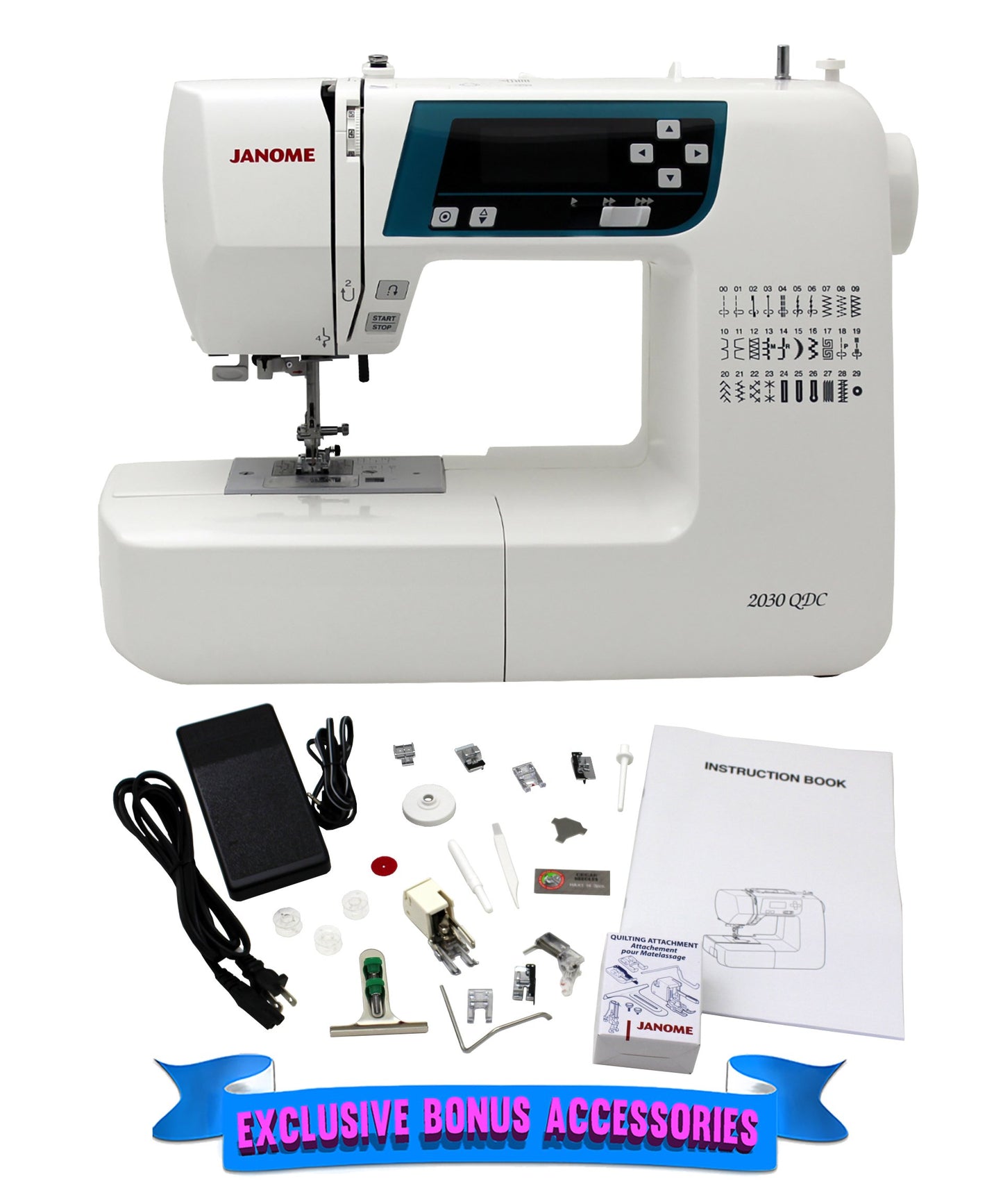 Janome 2030QDC-B Computerized Quilting and Sewing Machine with Bonus Quilt Kit