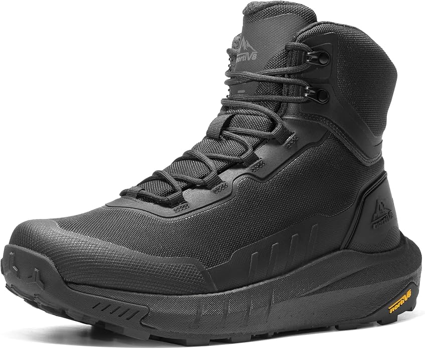 NORTIV 8 Men's Tactical Hiking Lightweight Cushion Sole for Work All Day Side Zipper Motorcycle Combat Military Boot Arch ...