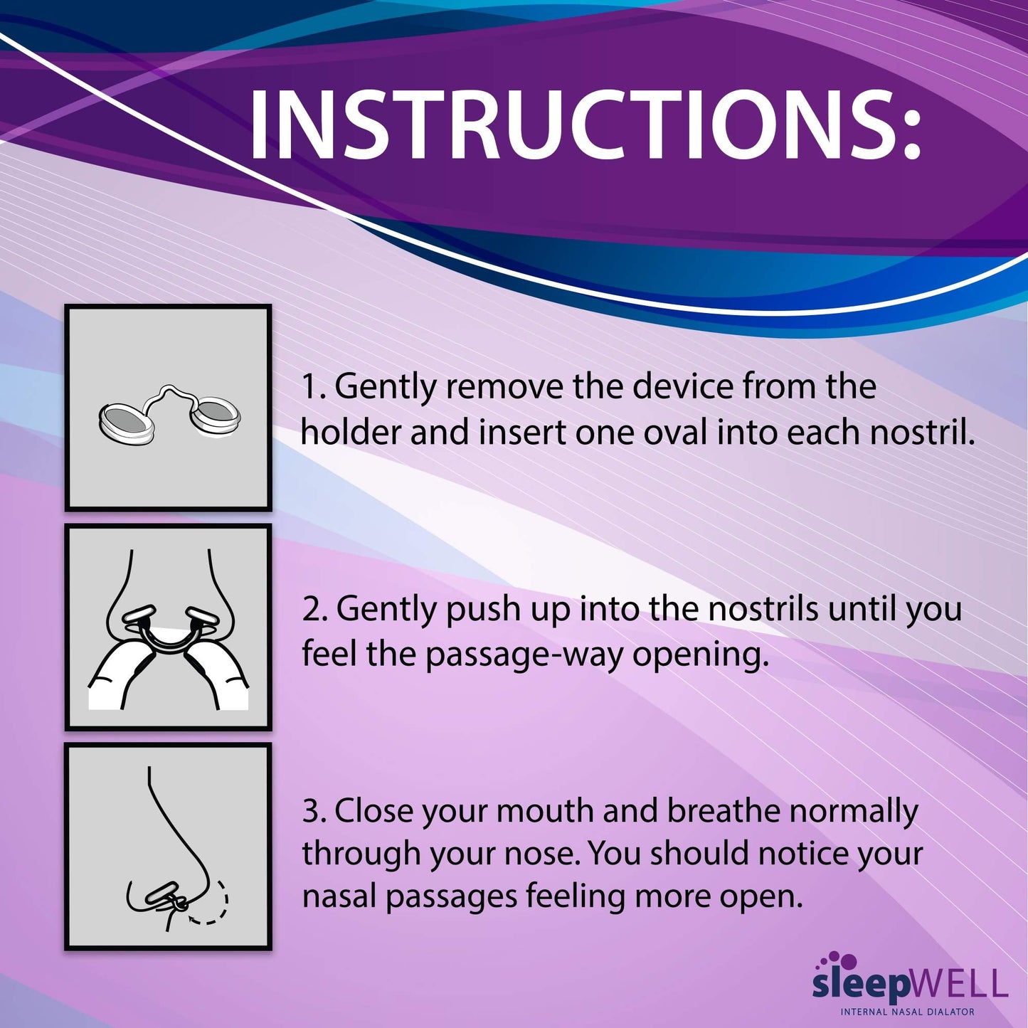 sleepWELL Snoring Solution, Internal Nasal Dilators for Increased Airflow & Easier Breathing, Snore Stopper for More Restful, Restorative Sleep, Soft & Comfortable, Latex Free & Drug Free, 12 Count