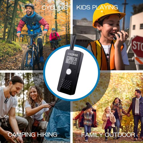 SINORISE Small Walkie Talkies, Two Way Radio with Earpiece & Mic Set Headsets for Restaurants, Sports & Outdoor Activities, Wearable for Hospitals & Tourism,3 Pack
