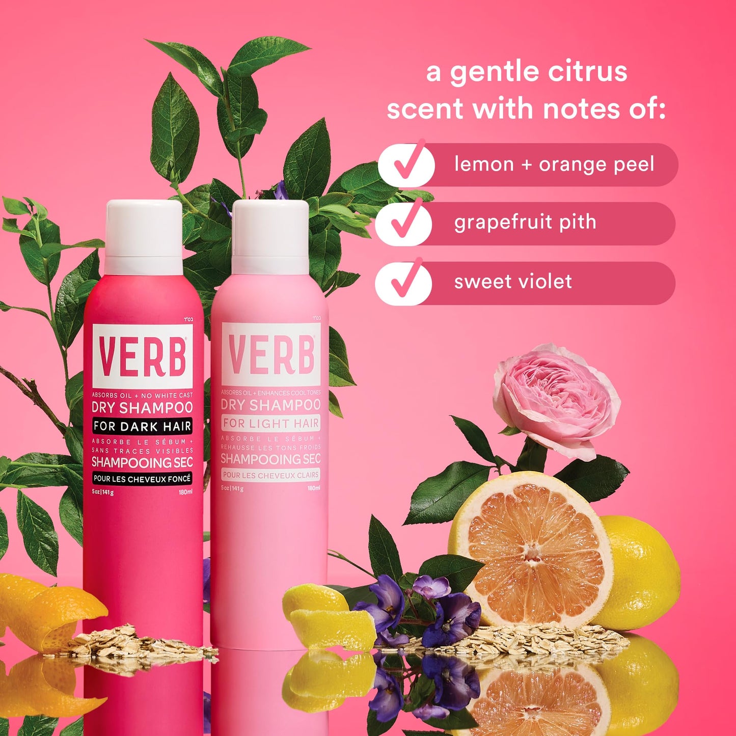 VERB Dry Shampoo Dark, 5 oz - Refresh, Absorb Oils + Extends Styles - Refreshing Dry Shampoo Spray for Dark Tones - Vegan, No Pa