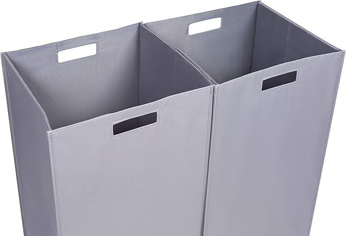 Internet's Best Collapsible Laundry Hamper | Set of 2 | Dirty Clothes Sorter with Handles | Magnetic Side | Easy Storage | Folding | Black