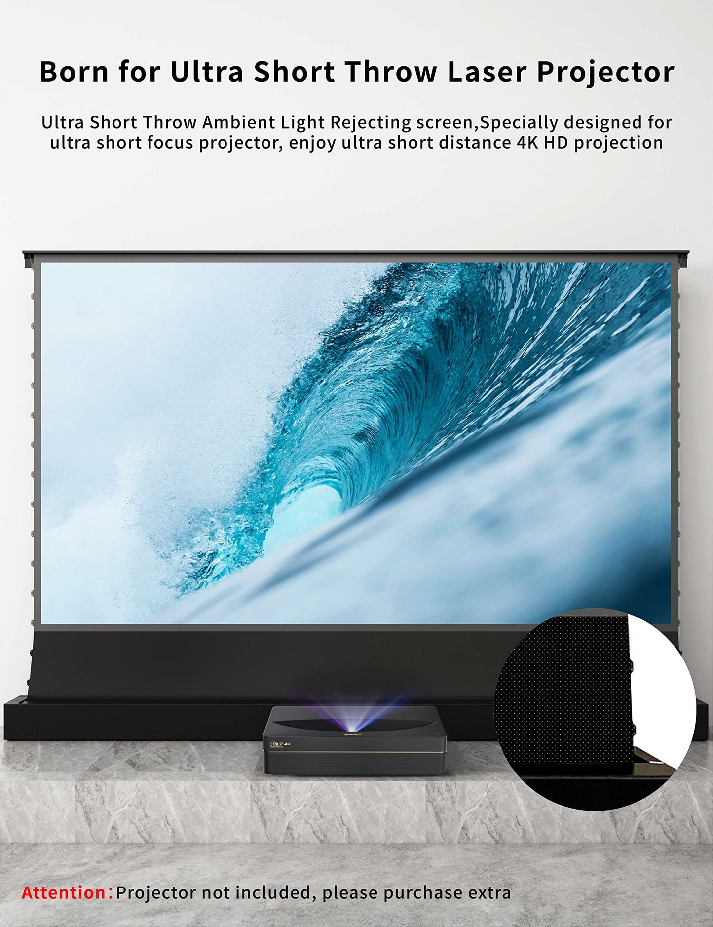 Elevate Your Home Theater Experience with The VividStorm S Pro Motorized Tension Floor Rising UST Projector Screen,VSDSTUST100HP