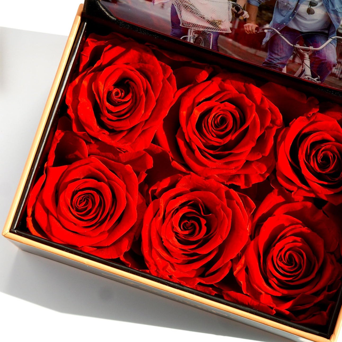 ADDWel Preserved Rose in A Box with 4x6 Picture Frame, Real Eternal Roses, Immortal Roses Gift for Women, Wife, Girlfriend, Mom, or Grandma