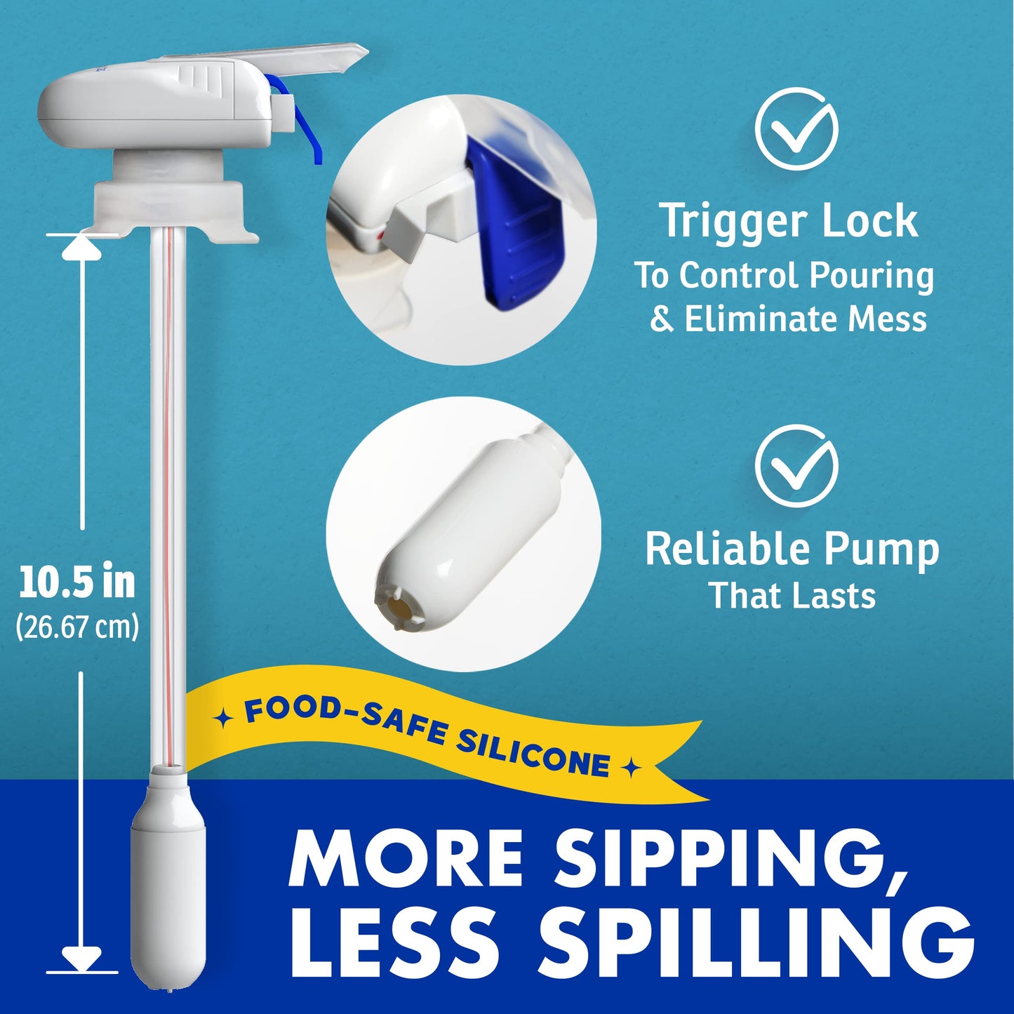 The Magic Tap Automatic Drink Dispenser - Hands-Free Beverage Dispenser for Fridge - Perfect for Milk, Juice - Gifts for Women & Men - 1 Pack, White