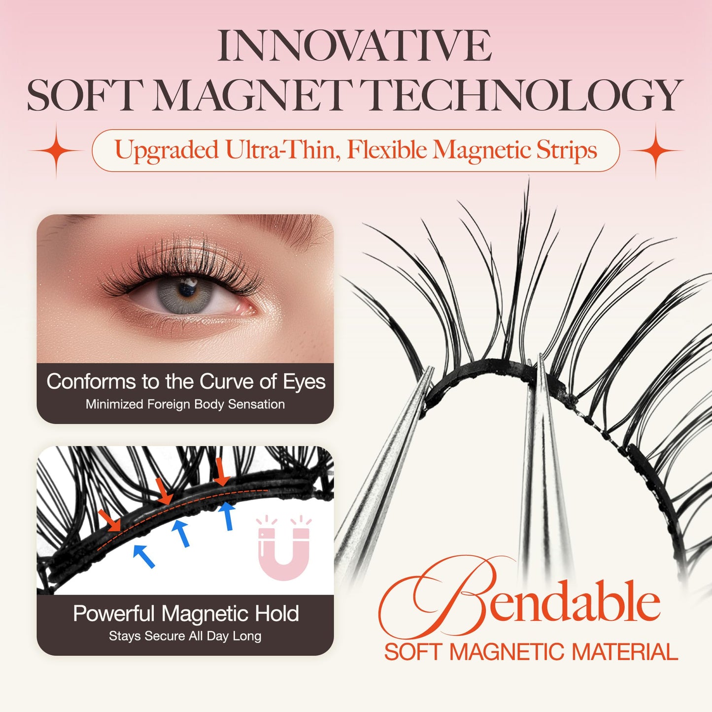 LASHVIEW Upgrade Magnetic Eyelashes with Applicator,Reusable Soft Natural Look, No Glue Needed Magnetic Eyelashes Lashes Kit,Eas