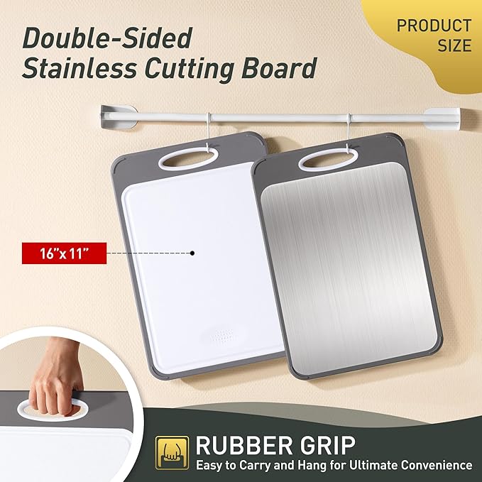 2 in 1 Stainless Steel Cutting Board with Handle Chopping Butcher Block Not Titanium Best Mama Mommy Bonus Mom Ever Mother In Law Gifts Step Mom Stepmom Grandma Gigi Granny Nana Present