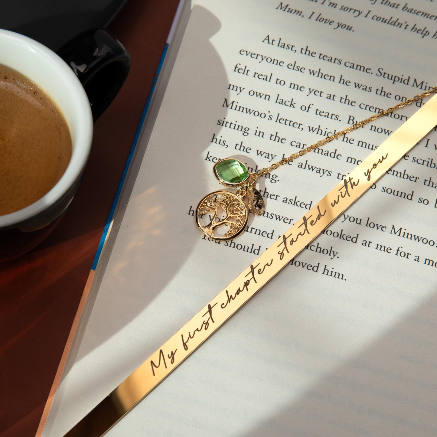 Personalized Bookmark, Birthstone, Initial, and Tree of Life Charm, Custom Birthday Gift for Book Lovers, Mom, Grandma, Graduation Gift for Her – BM