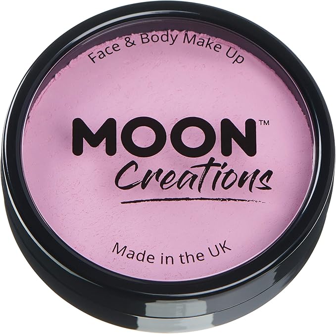 Pro Face & Body Paint Cake Pots by Moon Creations - Light Pink - Professional Water Based Face Paint Makeup for Adults, Kids - 1.26oz