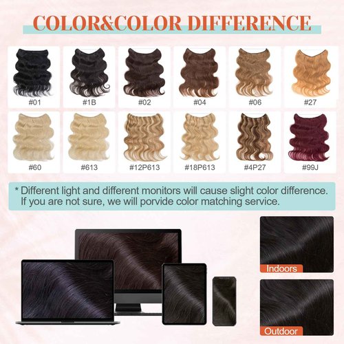 Benehair Miracle Wire Hair Extension for Women Real Human Wavy Invisible Wire Adjustable Natural Black Hair Extension 16inch for Thinning Hair #1B
