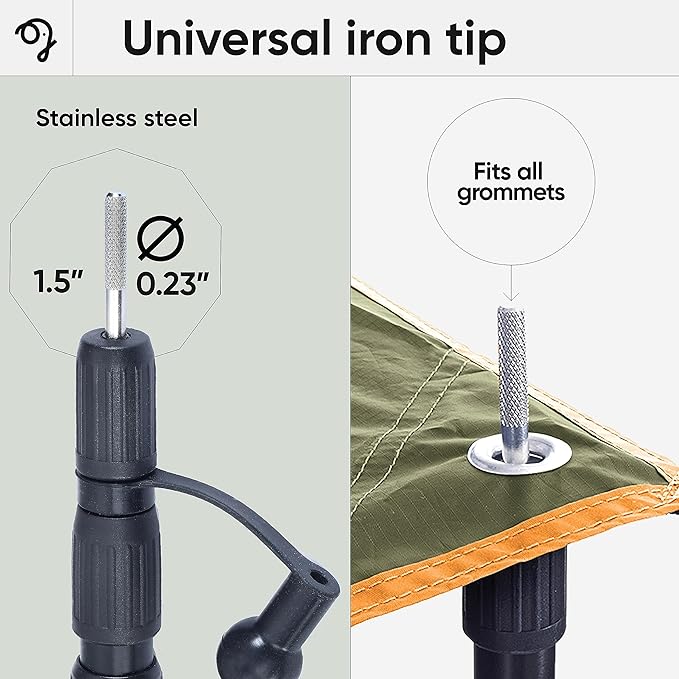 Green Elephant Camping Tarp Poles - Adjustable Aluminum Telescoping Tent Poles for Tarps, Canopy & Awning - Heavy Duty Collapsible Pole Set of 4 - Extends 8ft, Shrinks to 2ft - Caravan & Beach Shade