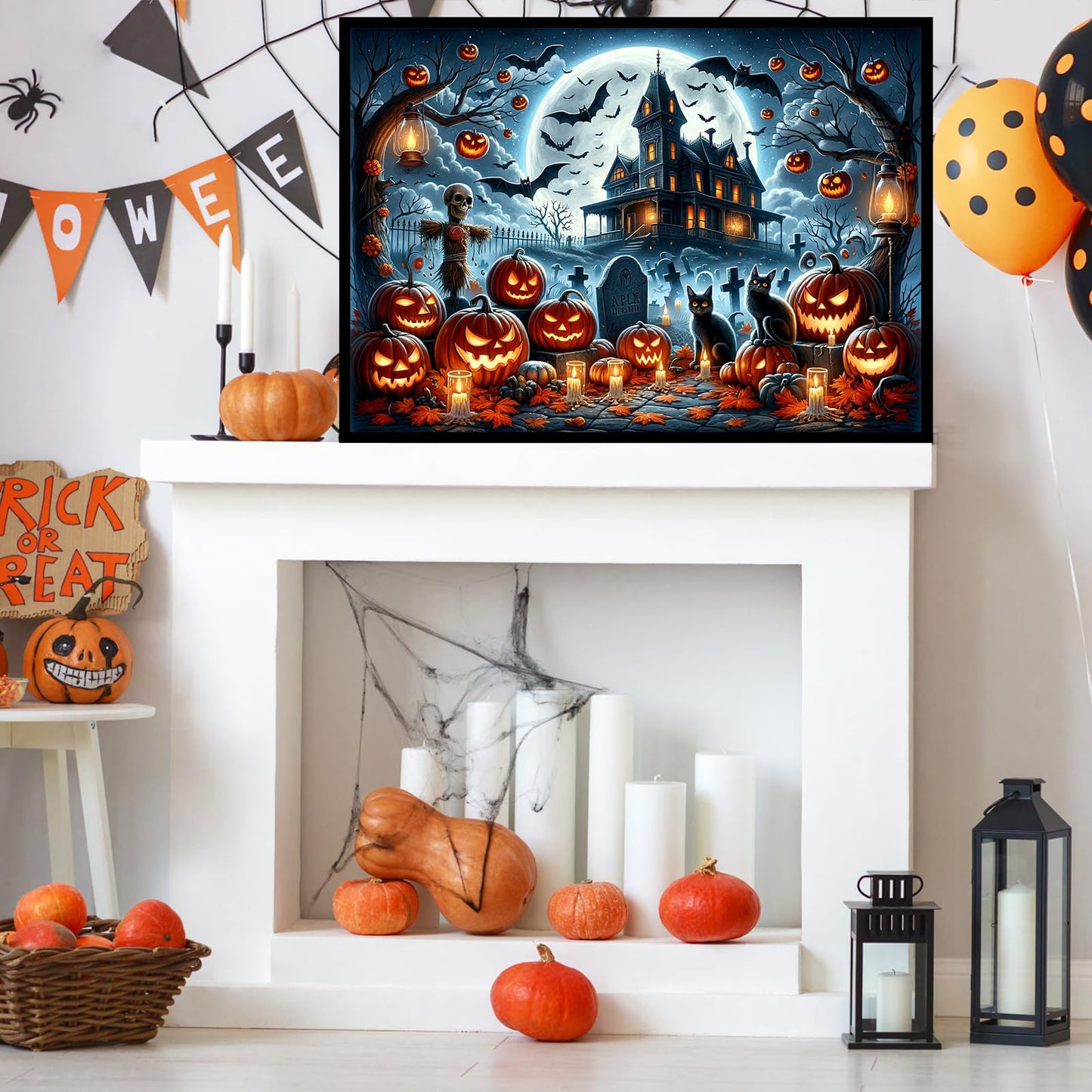 Halloween Nightmare 1000-Piece Jigsaw Puzzle for Adults|Creative Play & Holiday Party Gifts |28 x 20 Inches|Horror Haunted House Pumpkin, Skeleton, Ghost, Grave Theme Puzzles (Halloween -1, 1000)